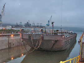 Barge at dawn